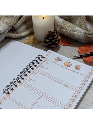 Agenda relié hyggelig motif chat et automne, Tribu de chats