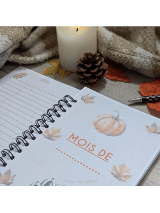 Agenda relié hyggelig motif chat et automne, Tribu de chats