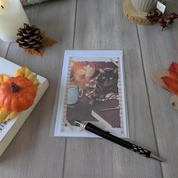 Carte d'anniversaire chat et automne hygge, Tribu de chats