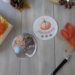 Stickers chat et automne cosy, boutique Tribu de chats