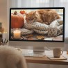 Fond d'écran “Chat & Automne Hygge” – Photographie, création IA | Tribu de chats