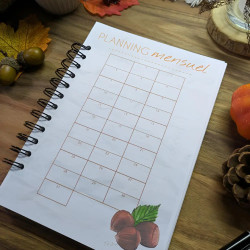 Agenda “Chat noir & Automne hygge” – Illustration à l’aquarelle, création artisanale | Tribu de chats