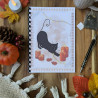 Carnet de notes “Chat noir & Automne hygge”, lumière – Illustration à l’aquarelle, création artisanale | Tribu de chats