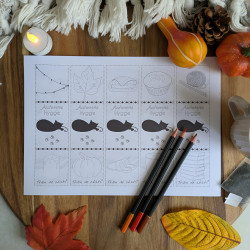 Marque-pages à colorier “Chat noir & Automne hygge” – Fichier numérique- Illustrations originales | Tribu de chats