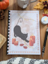 Carnet de notes “Chat noir & Automne hygge” – Illustration à l’aquarelle, création artisanale | Tribu de chats