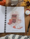 Carnet de notes “Chat noir & Automne hygge” – Illustration à l’aquarelle, création artisanale | Tribu de chats