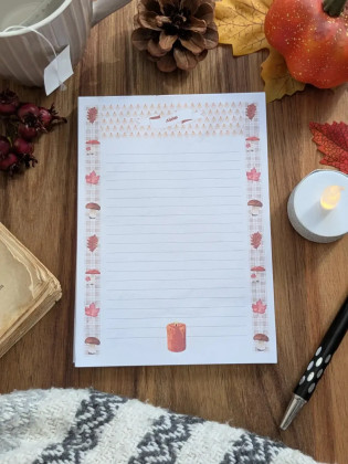 Bloc-notes “Chat noir & Automne hygge” – Illustration à l’aquarelle, création artisanale | Tribu de chats